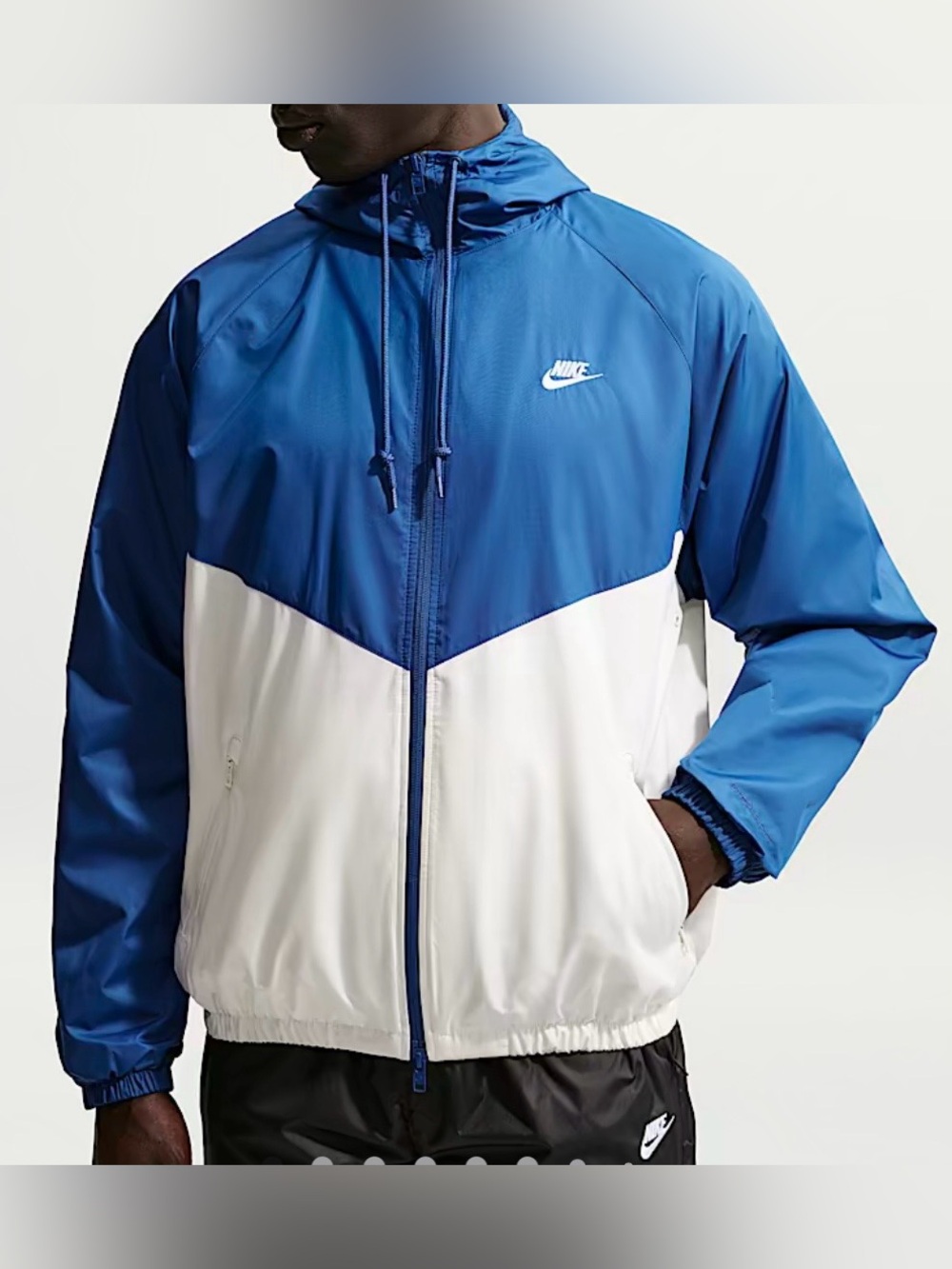Nike Men’s Royal Blue & White Colorblock Windbreaker Jacket